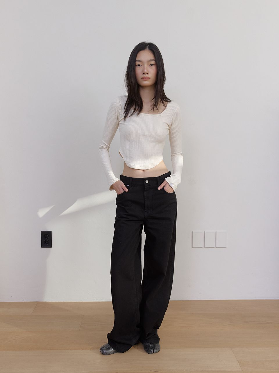 AS スクエアネックTシャツ (アイボリー) | ASURA | HANA(ハナ) #6