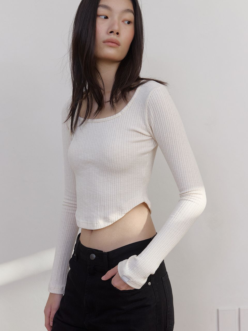 AS スクエアネックTシャツ (アイボリー) | ASURA | HANA(ハナ) #7