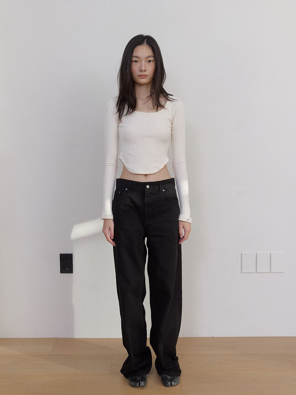 AS スクエアネックTシャツ (アイボリー) | ASURA | HANA(ハナ) #10