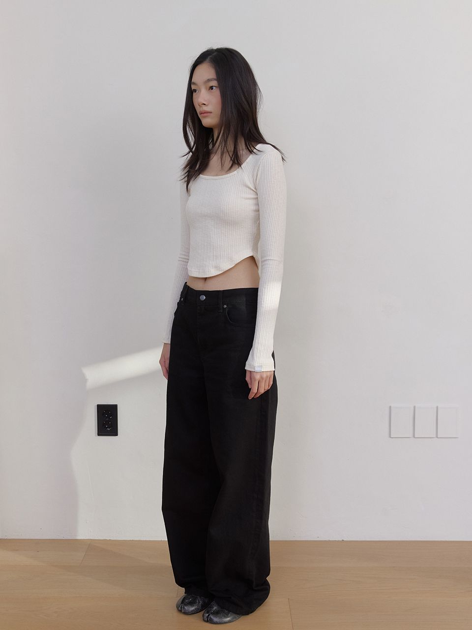 AS スクエアネックTシャツ (アイボリー) | ASURA | HANA(ハナ) #11