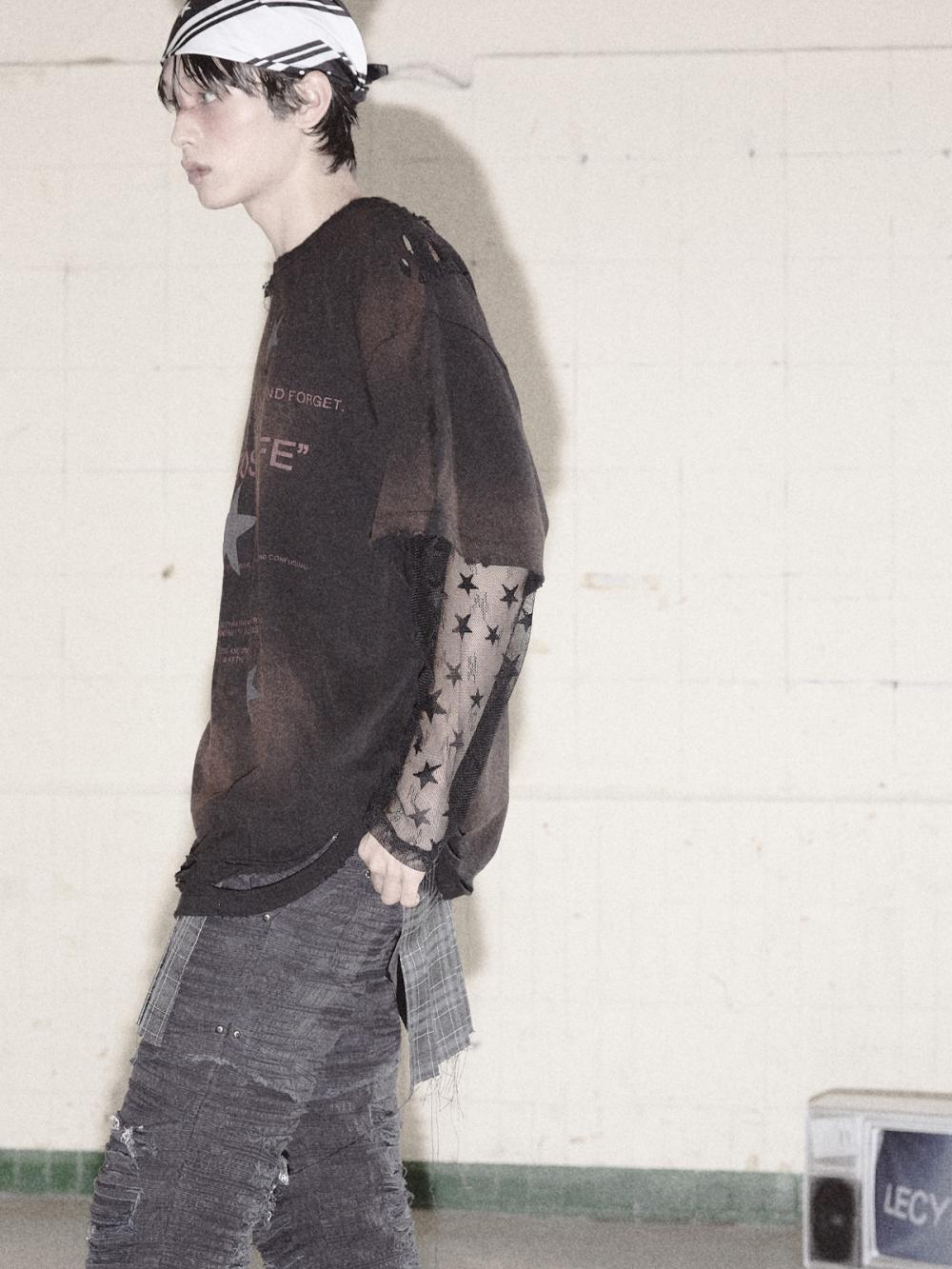 シースルースター ロングスリーブ_[ブラック] | LECYTO | HANA(ハナ) #6