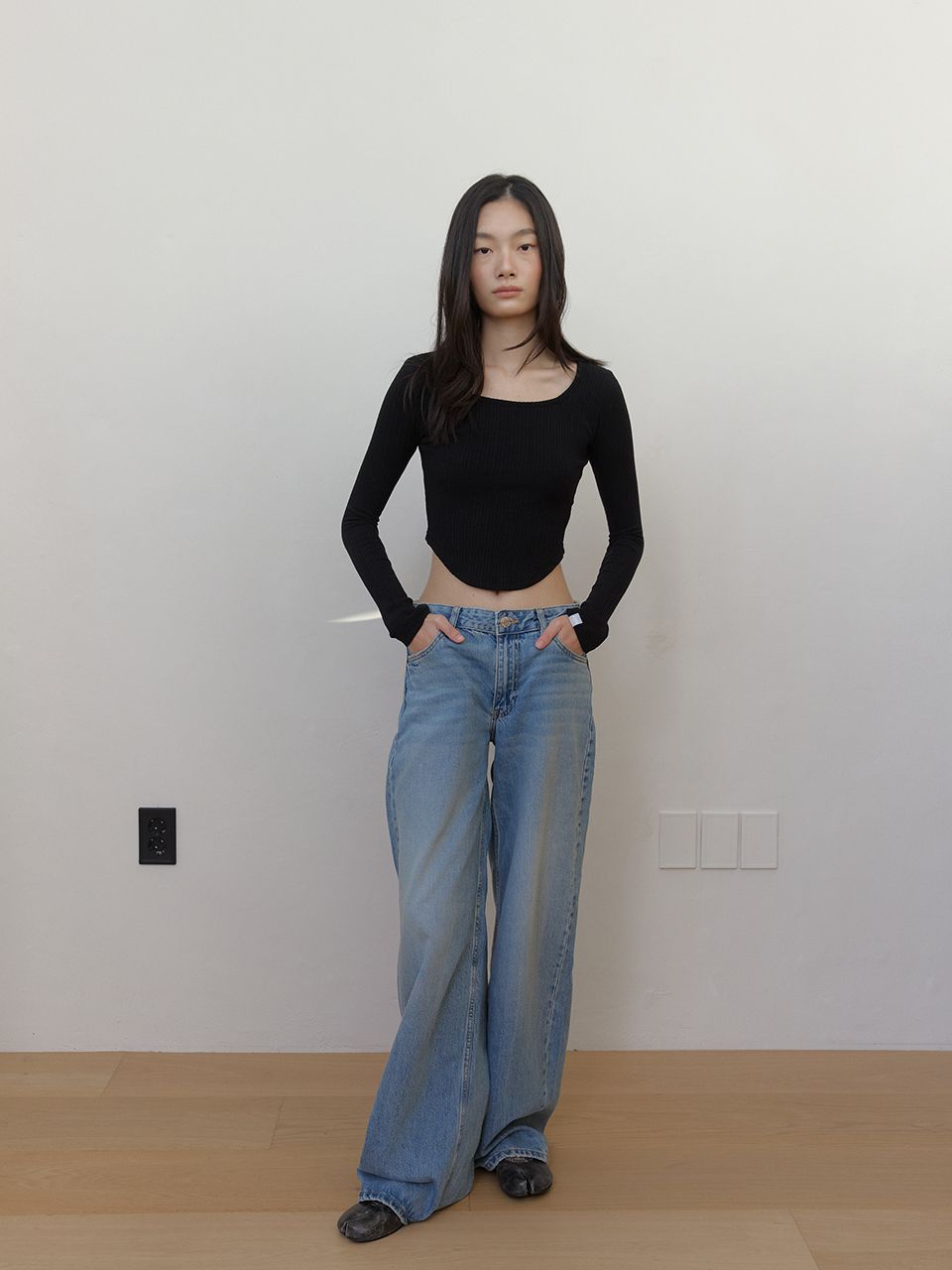 AS スクエアネックTシャツ (ブラック) | ASURA | HANA(ハナ) #2