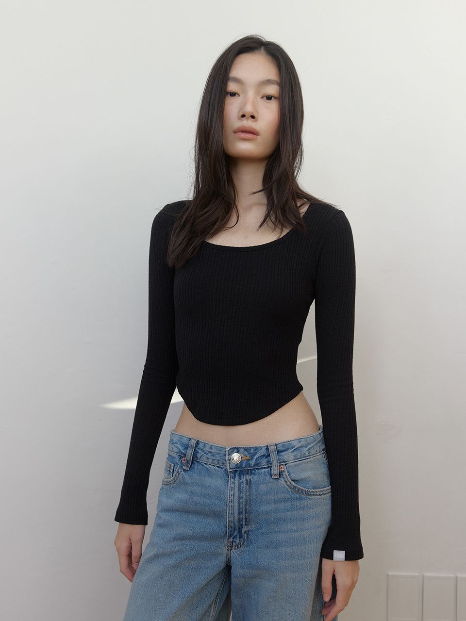 AS スクエアネックTシャツ (ブラック) | ASURA | HANA(ハナ) #5