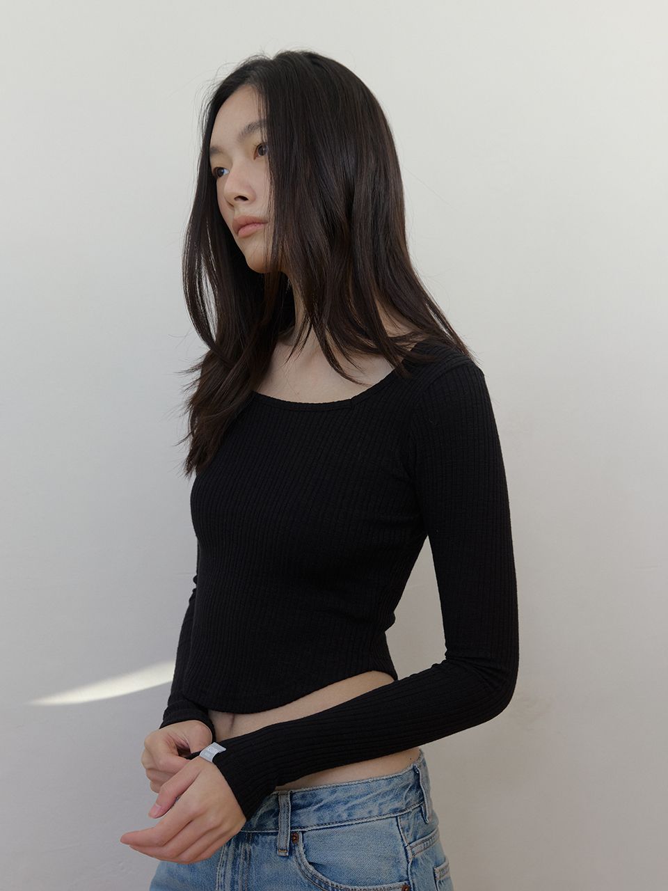 AS スクエアネックTシャツ (ブラック) | ASURA | HANA(ハナ) #6