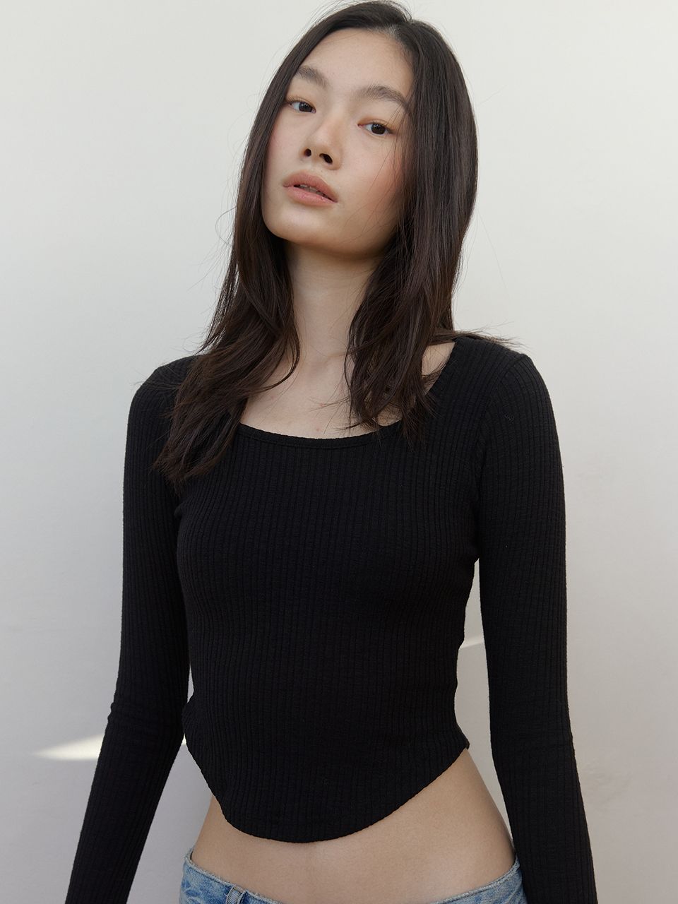 AS スクエアネックTシャツ (ブラック) | ASURA | HANA(ハナ) #7