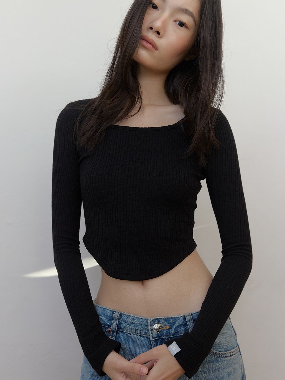 AS スクエアネックTシャツ (ブラック) | ASURA | HANA(ハナ) #8