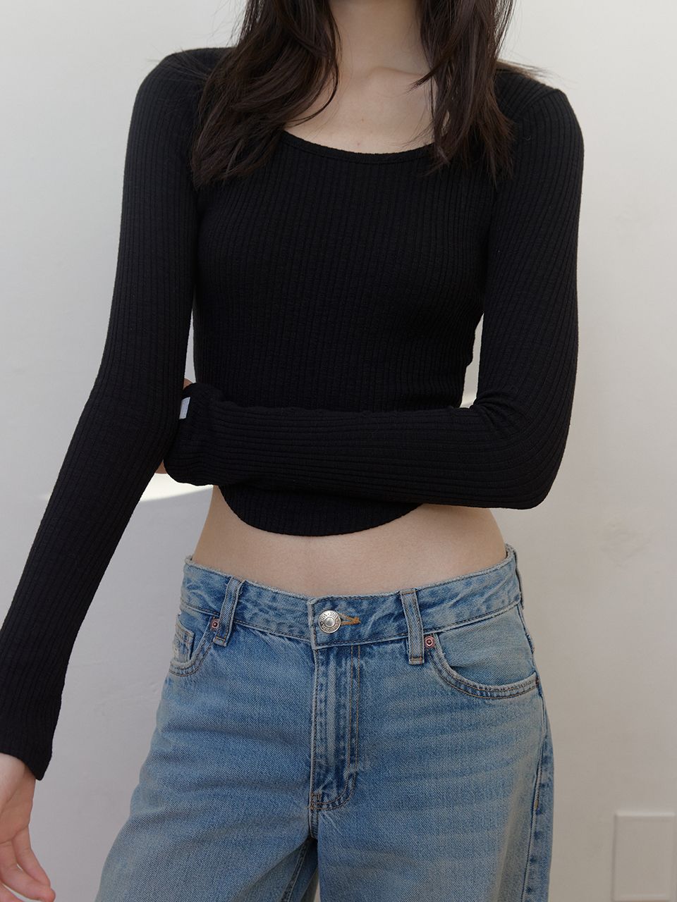 AS スクエアネックTシャツ (ブラック) | ASURA | HANA(ハナ) #9