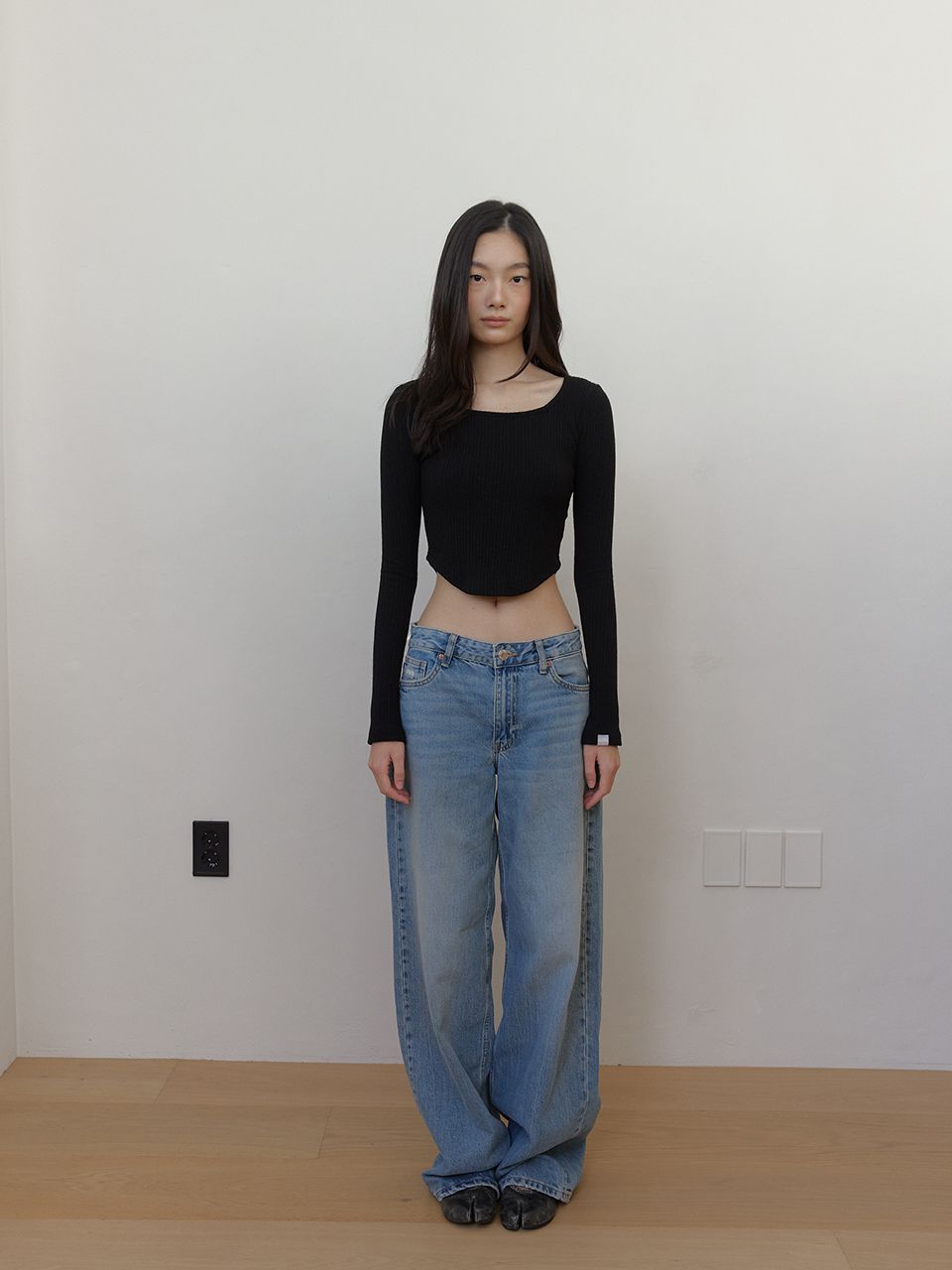 AS スクエアネックTシャツ (ブラック) | ASURA | HANA(ハナ) #11