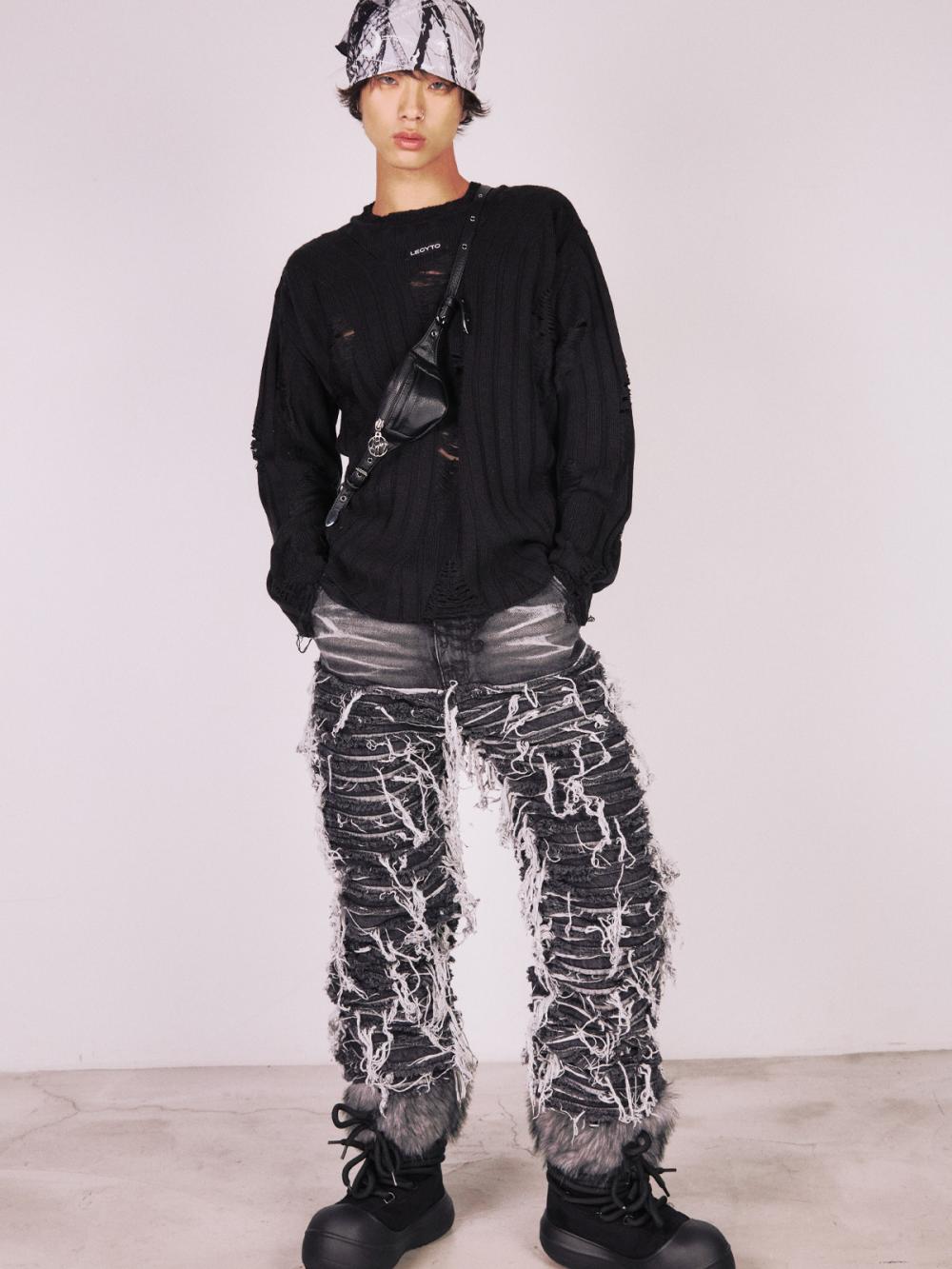 アナーキー クルーネック ニット_[ブラック] | LECYTO | HANA(ハナ) #2