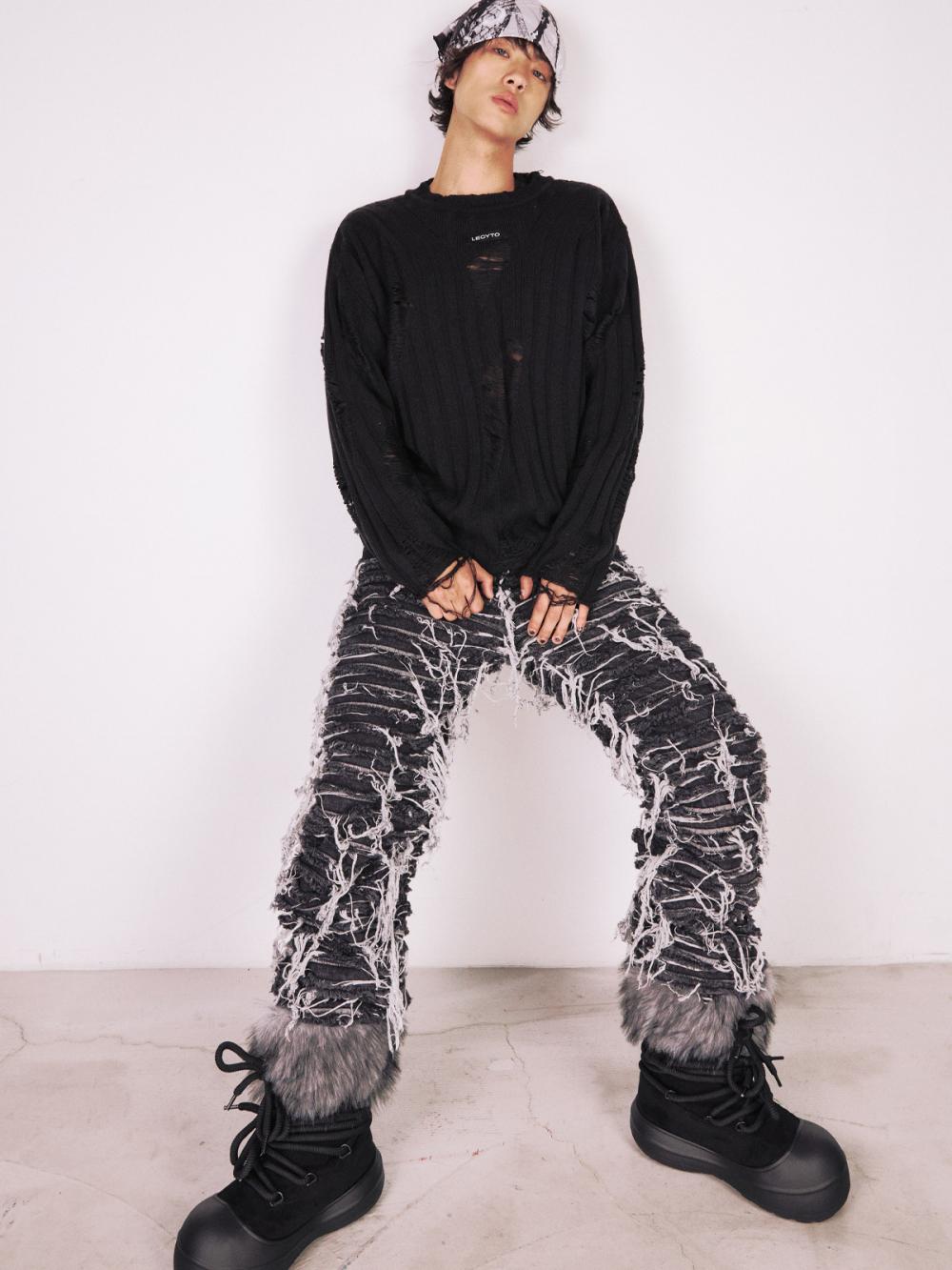 アナーキー クルーネック ニット_[ブラック] | LECYTO | HANA(ハナ) #3