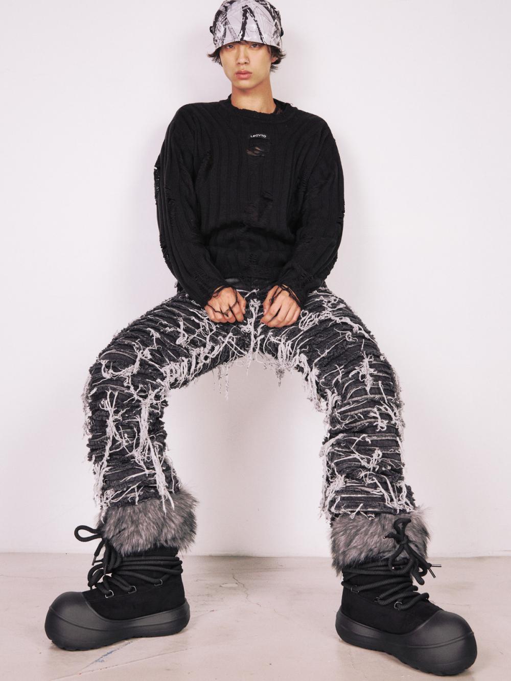 アナーキー クルーネック ニット_[ブラック] | LECYTO | HANA(ハナ) #5