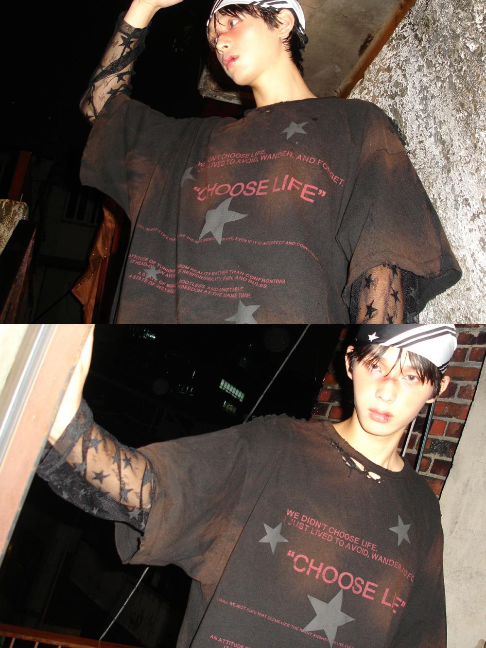 Choose Life オーバーサイズ ヴィンテージTシャツ_[ブラック] | LECYTO | HANA(ハナ) #12