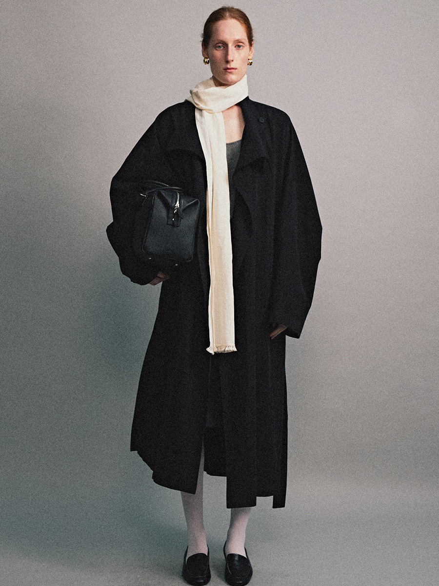 BIG COLLAR STRAP COAT_BLACK | ETHOS | HANA(ハナ) #3