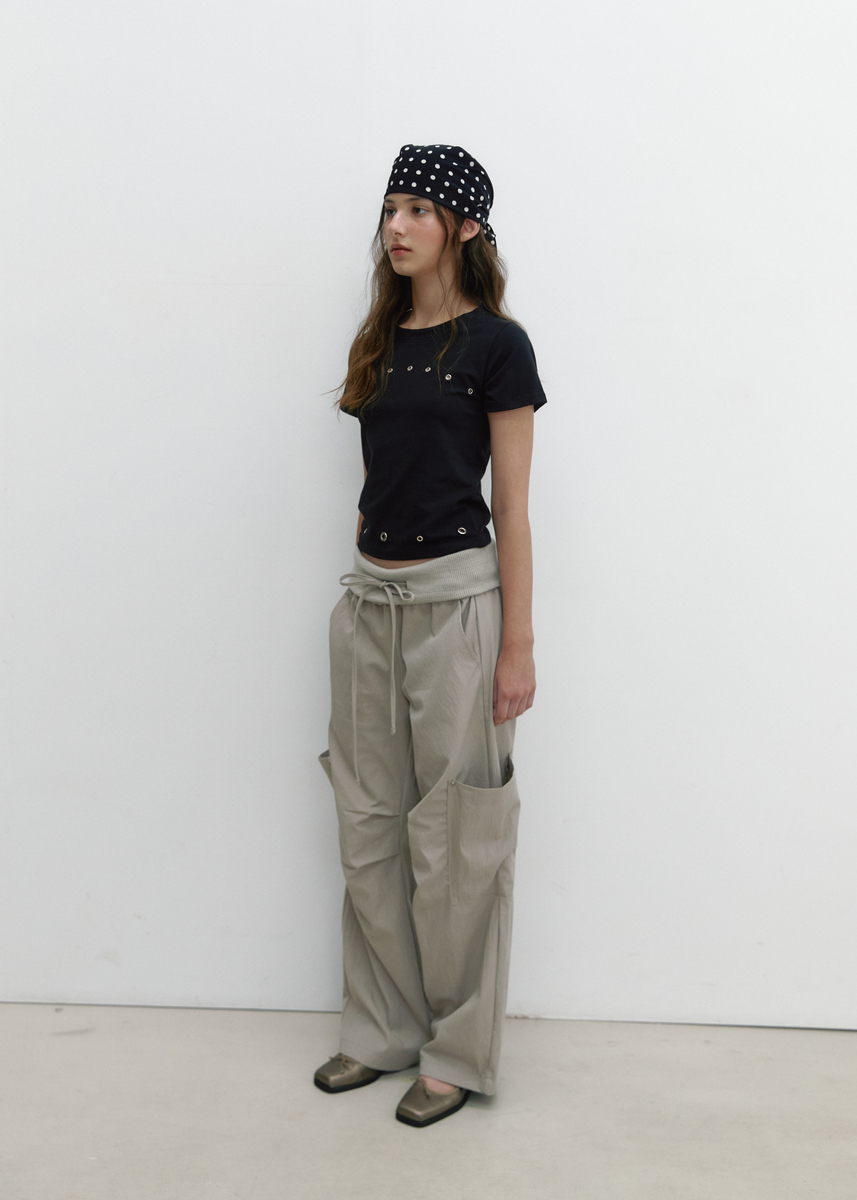 カーブアイレットTシャツ (ブラック) | ASURA | HANA(ハナ) #3