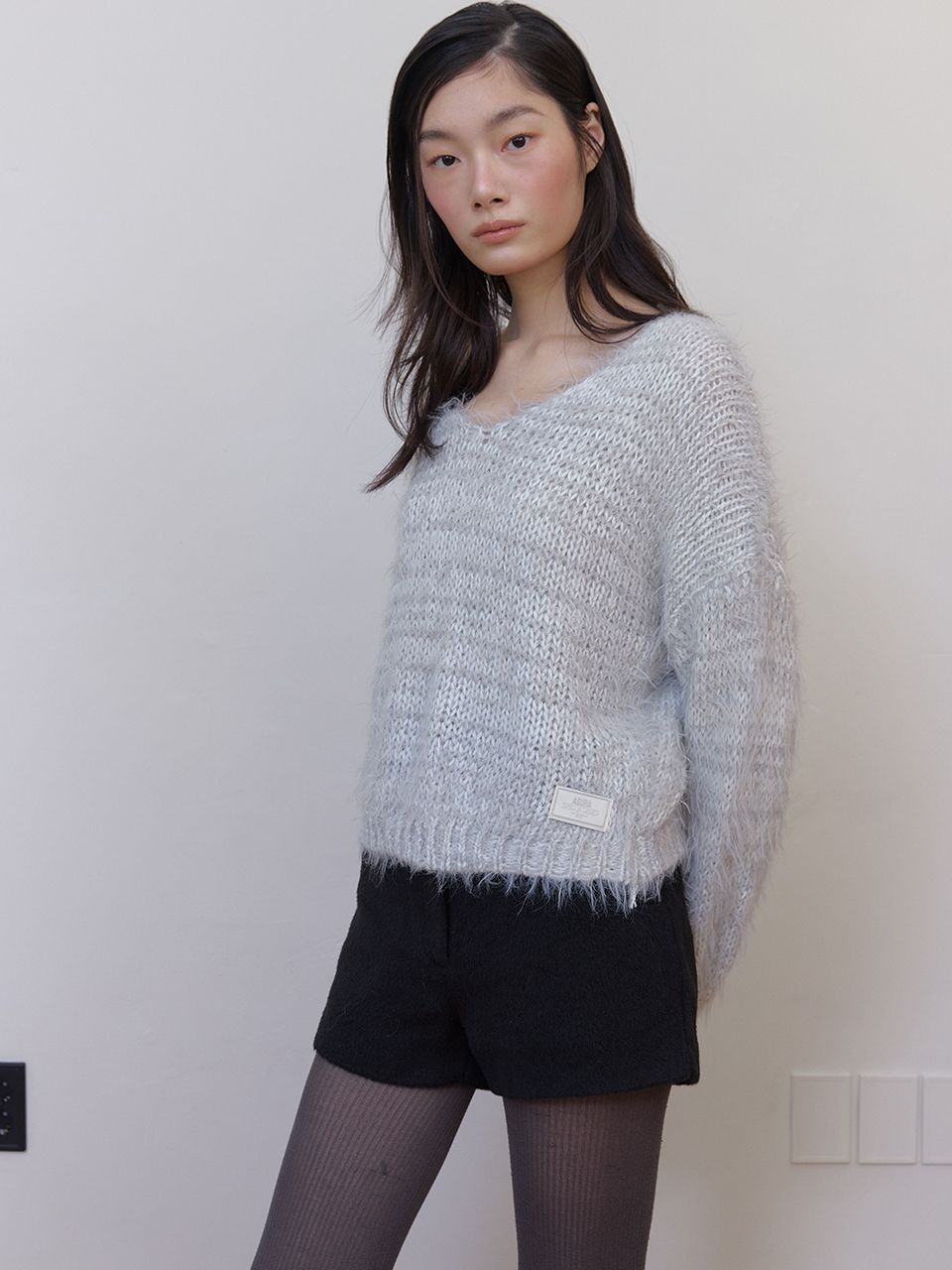 ファジーVニット (メランジグレー) | ASURA | HANA(ハナ) #3