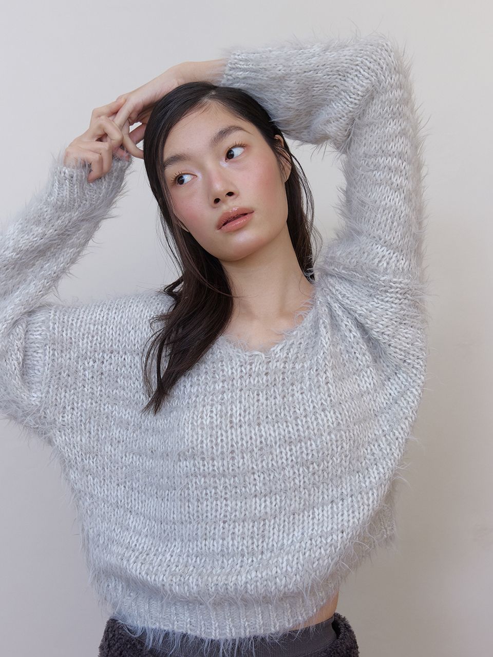 ファジーVニット (メランジグレー) | ASURA | HANA(ハナ) #7