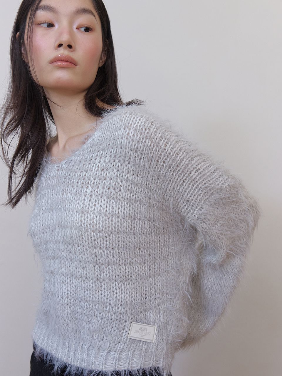 ファジーVニット (メランジグレー) | ASURA | HANA(ハナ) #5