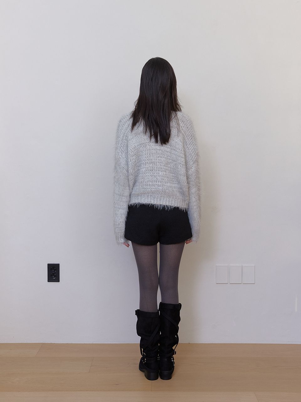 ファジーVニット (メランジグレー) | ASURA | HANA(ハナ) #12