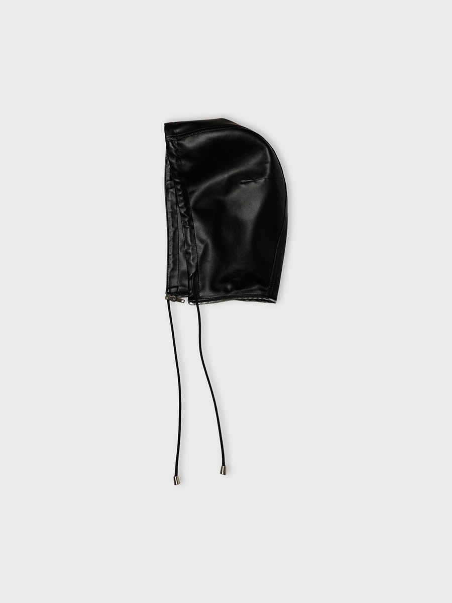 HOODED POCKET LEATHER JACKET_BLACK | ETHOS | HANA(ハナ) #5