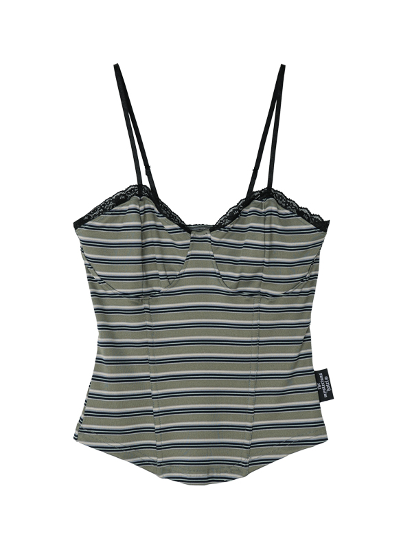 レースストライプコルセット_カーキ | THE MYSTERIOUS HOTEL | HANA(ハナ) #5