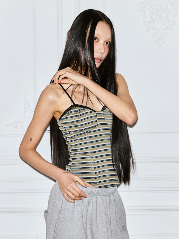 レースストライプコルセット_カーキ | THE MYSTERIOUS HOTEL | HANA(ハナ) #3