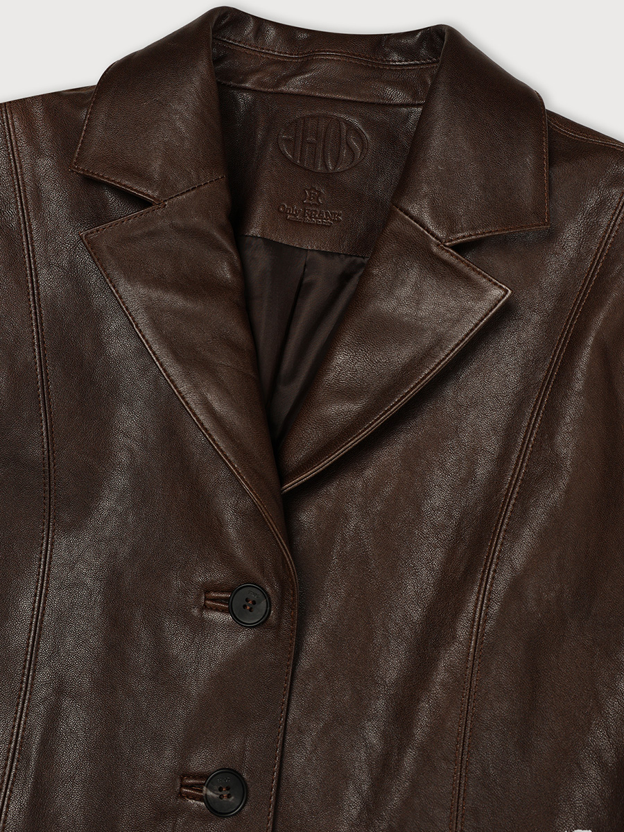 BROWN LEATHER HALF JACKET | ETHOS | HANA(ハナ) #5