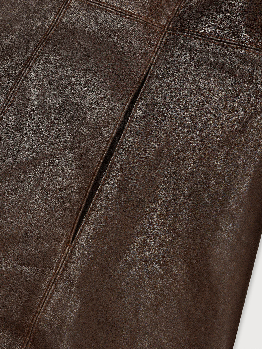 BROWN LEATHER HALF JACKET | ETHOS | HANA(ハナ) #8