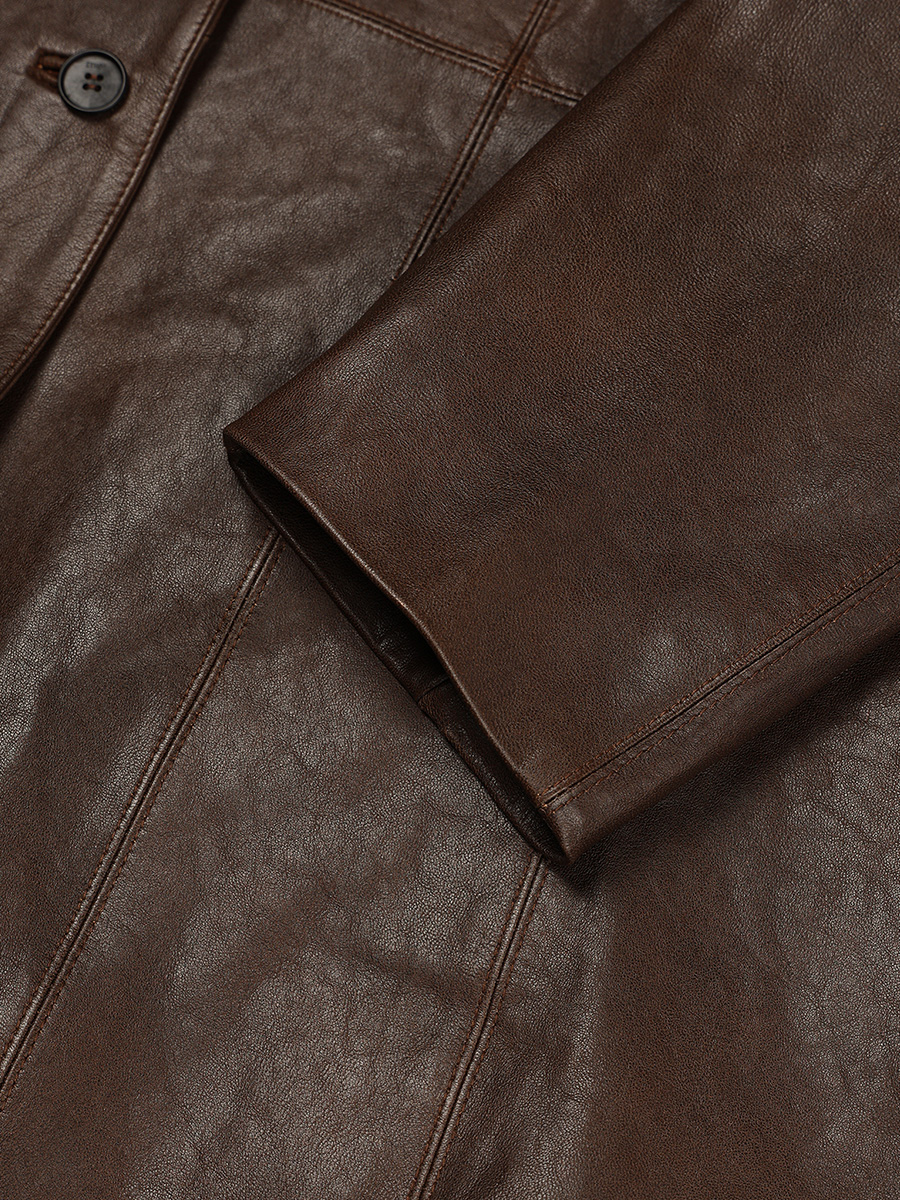 BROWN LEATHER HALF JACKET | ETHOS | HANA(ハナ) #9