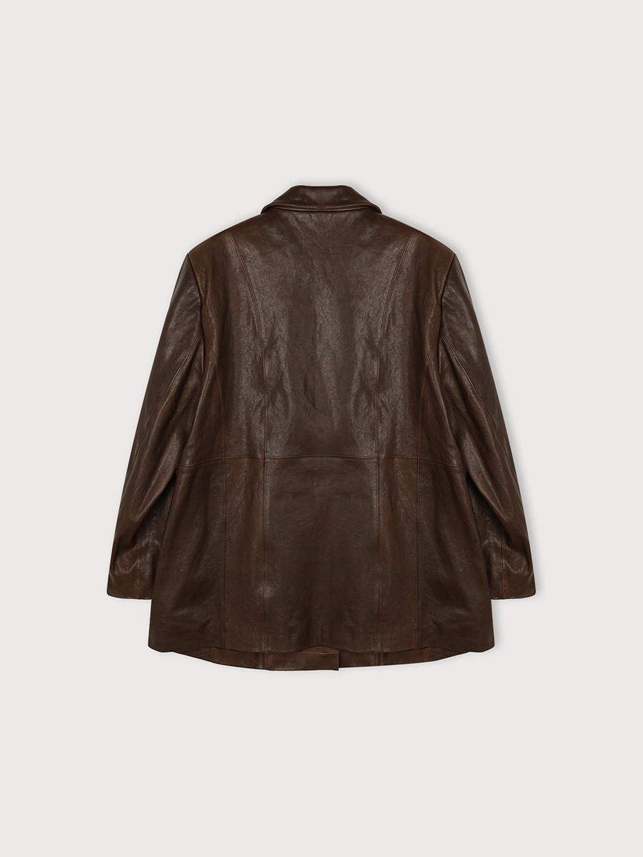 BROWN LEATHER HALF JACKET | ETHOS | HANA(ハナ) #2