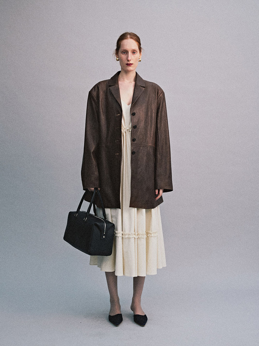 BROWN LEATHER HALF JACKET | ETHOS | HANA(ハナ) #3