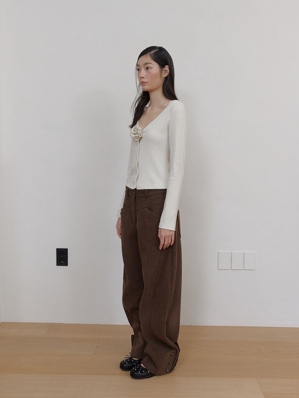 フラワースパンコールカーディガン (クリーム) | ASURA | HANA(ハナ) #12