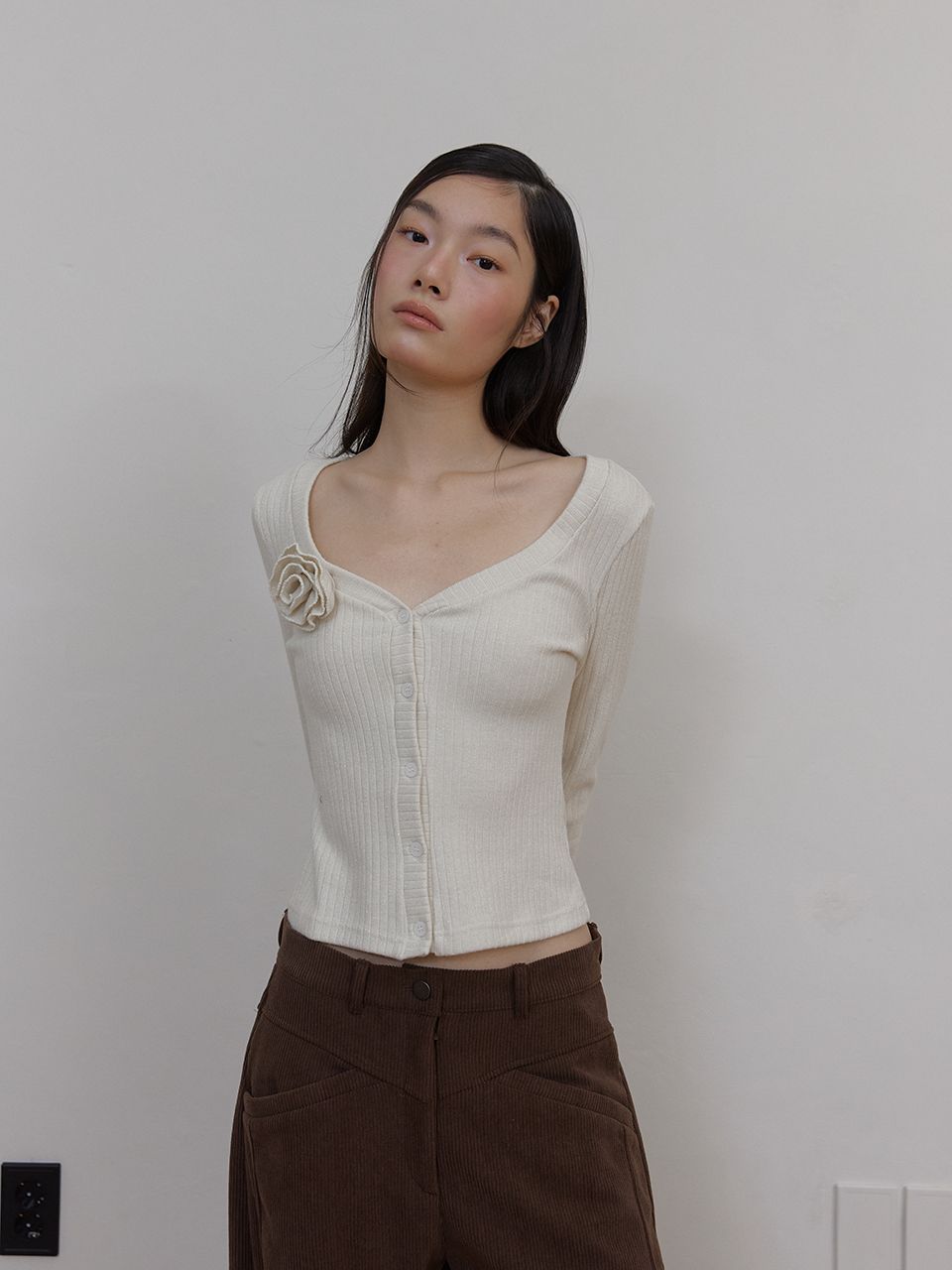 フラワースパンコールカーディガン (クリーム) | ASURA | HANA(ハナ) #5