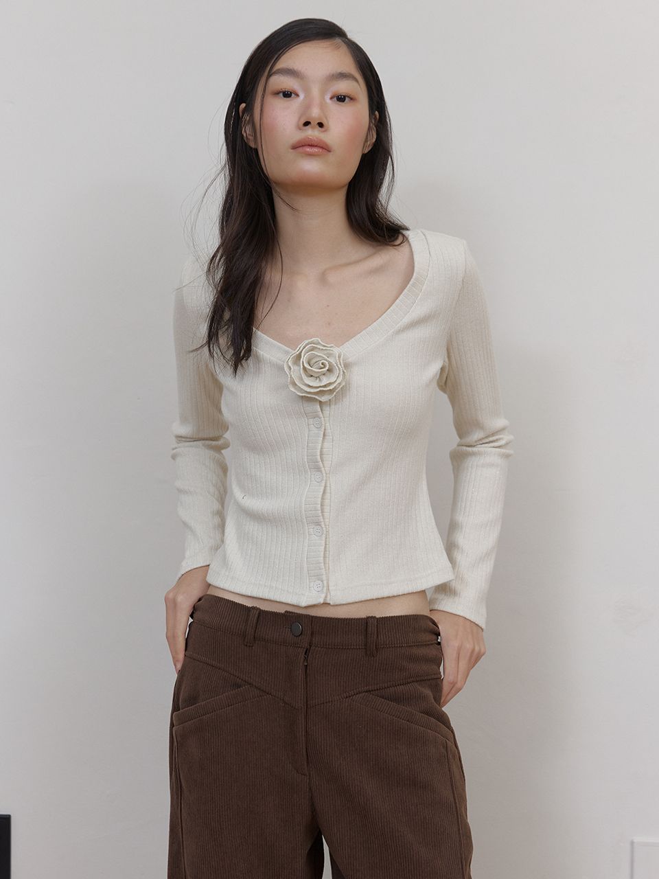 フラワースパンコールカーディガン (クリーム) | ASURA | HANA(ハナ) #6