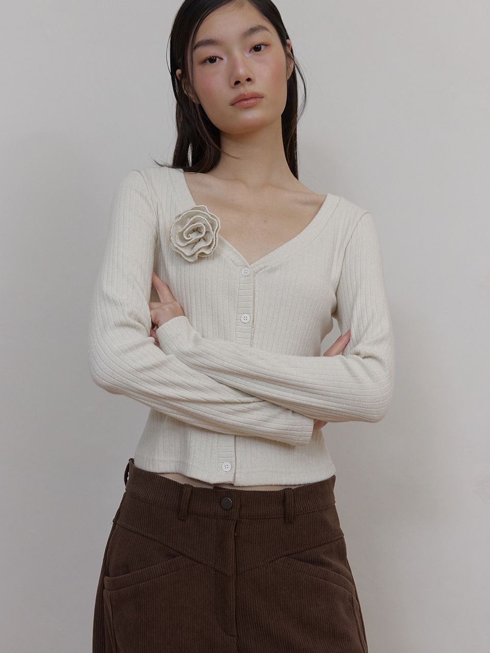フラワースパンコールカーディガン (クリーム) | ASURA | HANA(ハナ) #7