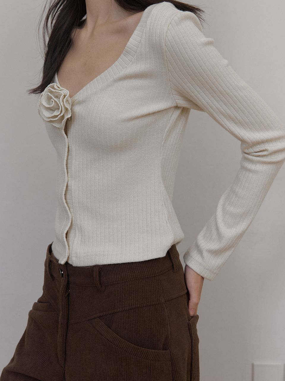 フラワースパンコールカーディガン (クリーム) | ASURA | HANA(ハナ) #10