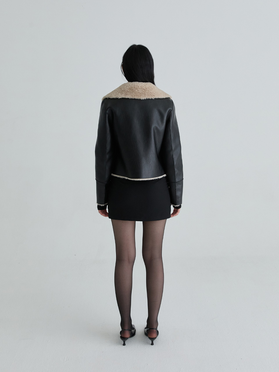 リバーシブルシアリングムスタン（ブラック） | Not your rose | HANA(ハナ) #9