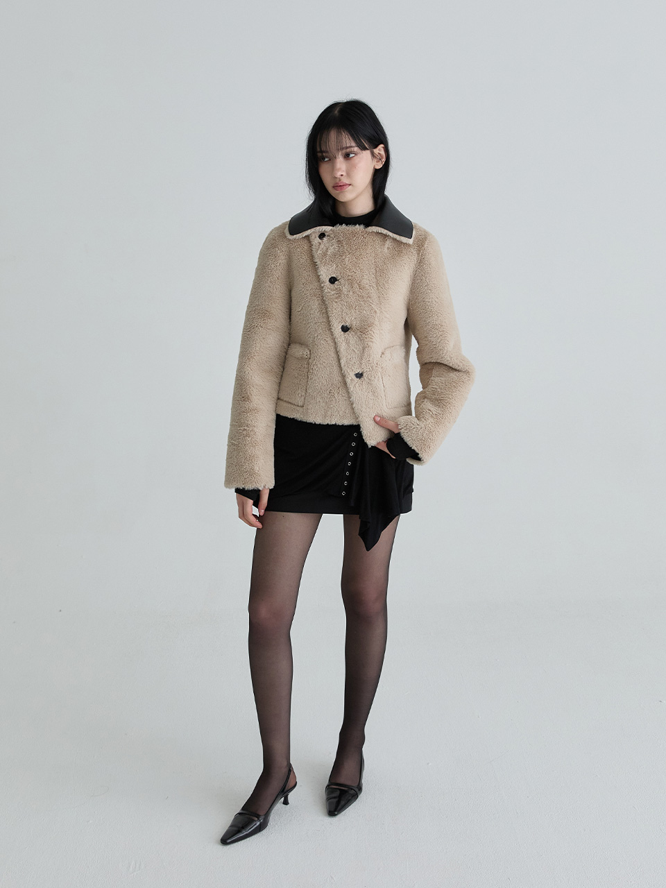 リバーシブルシアリングムスタン（ブラック） | Not your rose | HANA(ハナ) #4