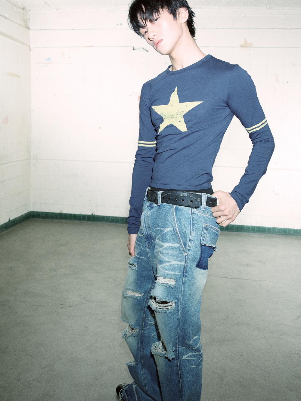 レトロ スターラインTシャツ_[ネイビー] | LECYTO | HANA(ハナ) #3