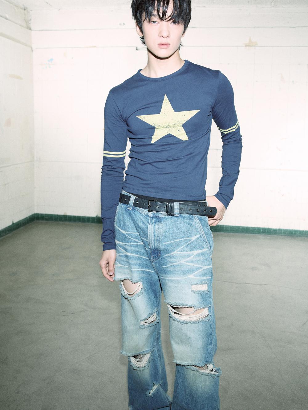 レトロ スターラインTシャツ_[ネイビー] | LECYTO | HANA(ハナ) #8