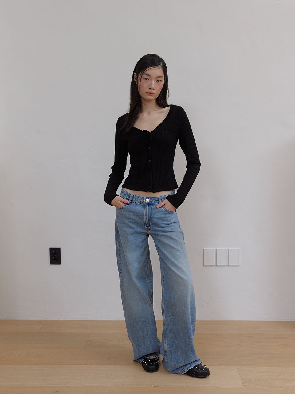 フラワースパンコールカーディガン (ブラック) | ASURA | HANA(ハナ) #2