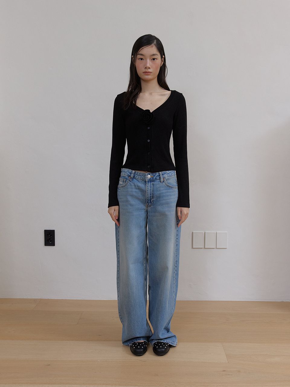 フラワースパンコールカーディガン (ブラック) | ASURA | HANA(ハナ) #15