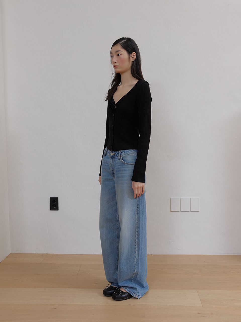 フラワースパンコールカーディガン (ブラック) | ASURA | HANA(ハナ) #16