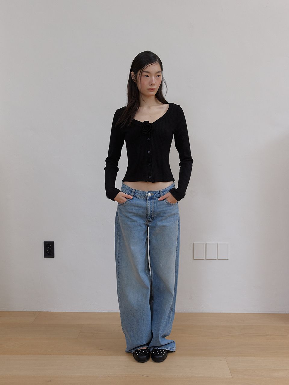 フラワースパンコールカーディガン (ブラック) | ASURA | HANA(ハナ) #5