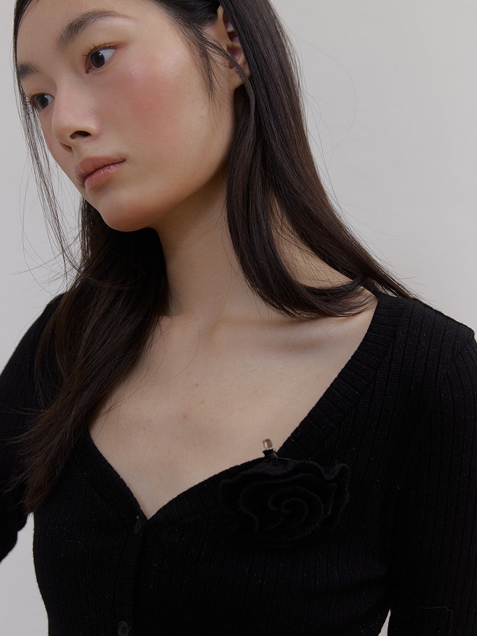 フラワースパンコールカーディガン (ブラック) | ASURA | HANA(ハナ) #10