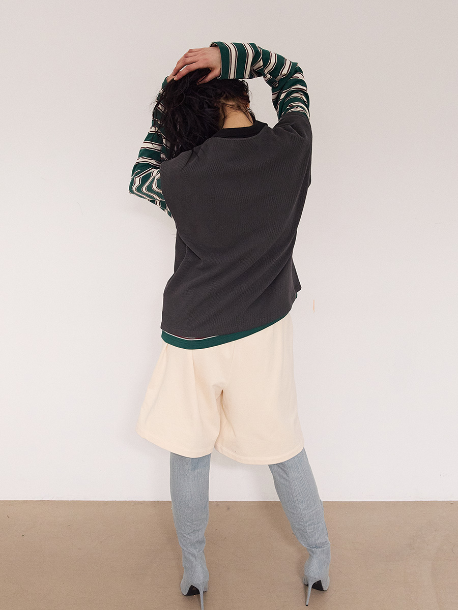 NEWシンボルロゴハーフスウェットパンツ_クリーム | XOXOGOODBOY | HANA(ハナ) #23