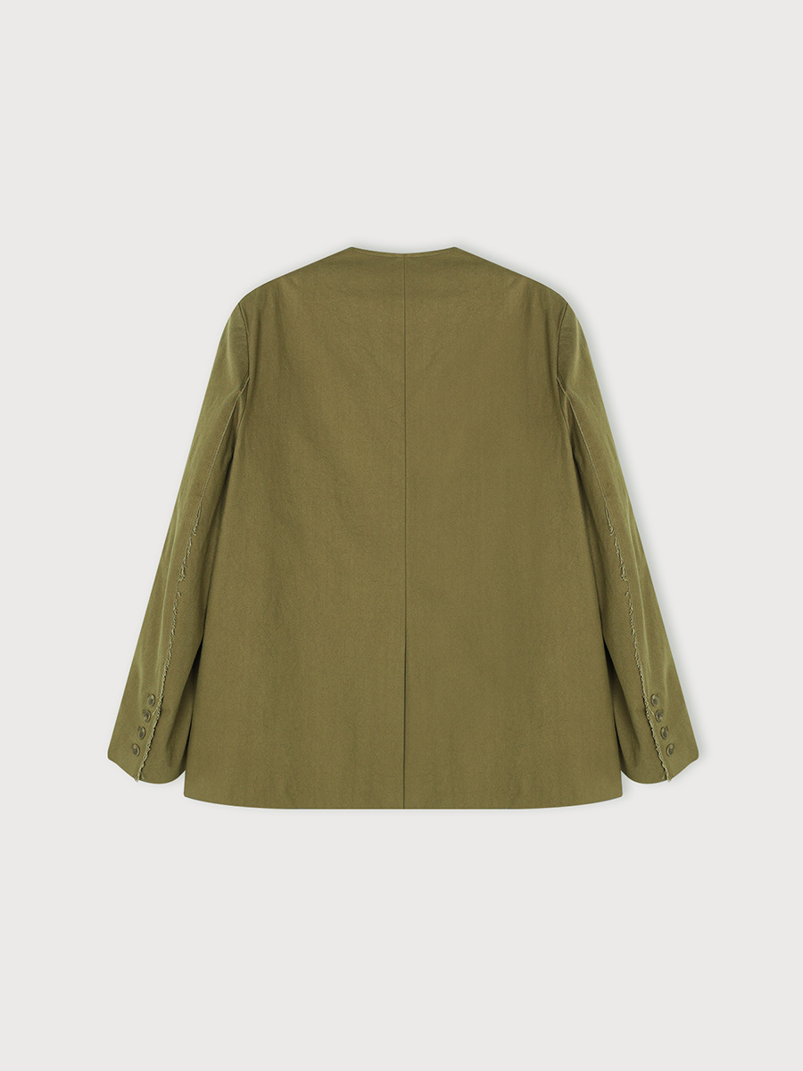 CUT OUT OVERFIT JACKET_KHAKI BROWN | ETHOS | HANA(ハナ) #2