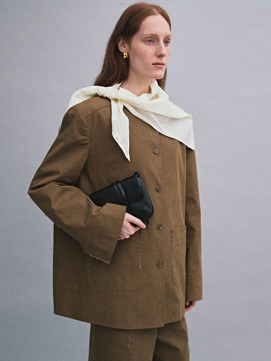 CUT OUT OVERFIT JACKET_KHAKI BROWN | ETHOS | HANA(ハナ) #3