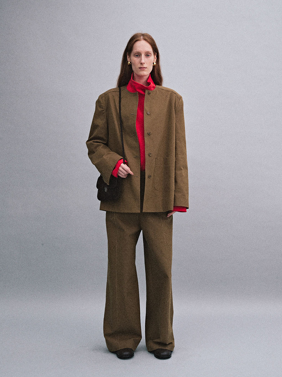 CUT OUT OVERFIT JACKET_KHAKI BROWN | ETHOS | HANA(ハナ) #4