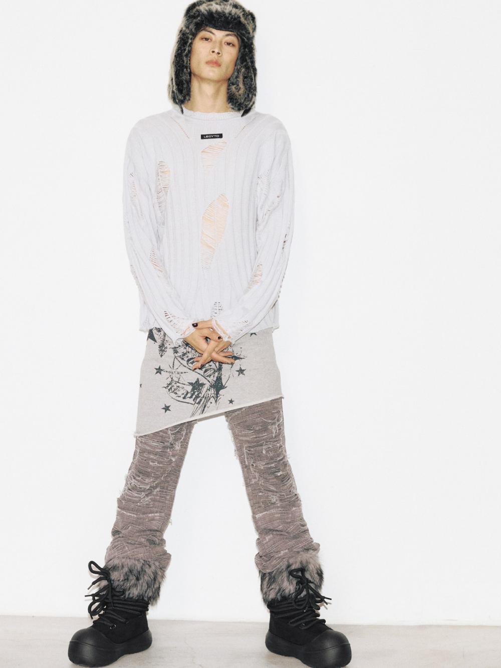 アナーキー クルーネック ニット_[L.グレー] | LECYTO | HANA(ハナ) #3