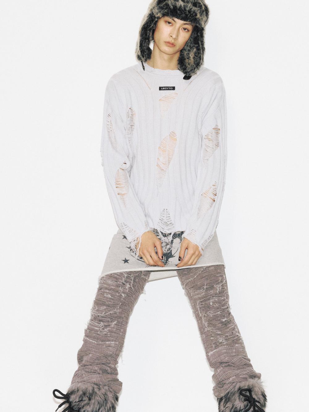 アナーキー クルーネック ニット_[L.グレー] | LECYTO | HANA(ハナ) #5